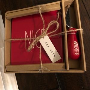 Rae Dunn Naughty Nice Christmas Cheese cutting set